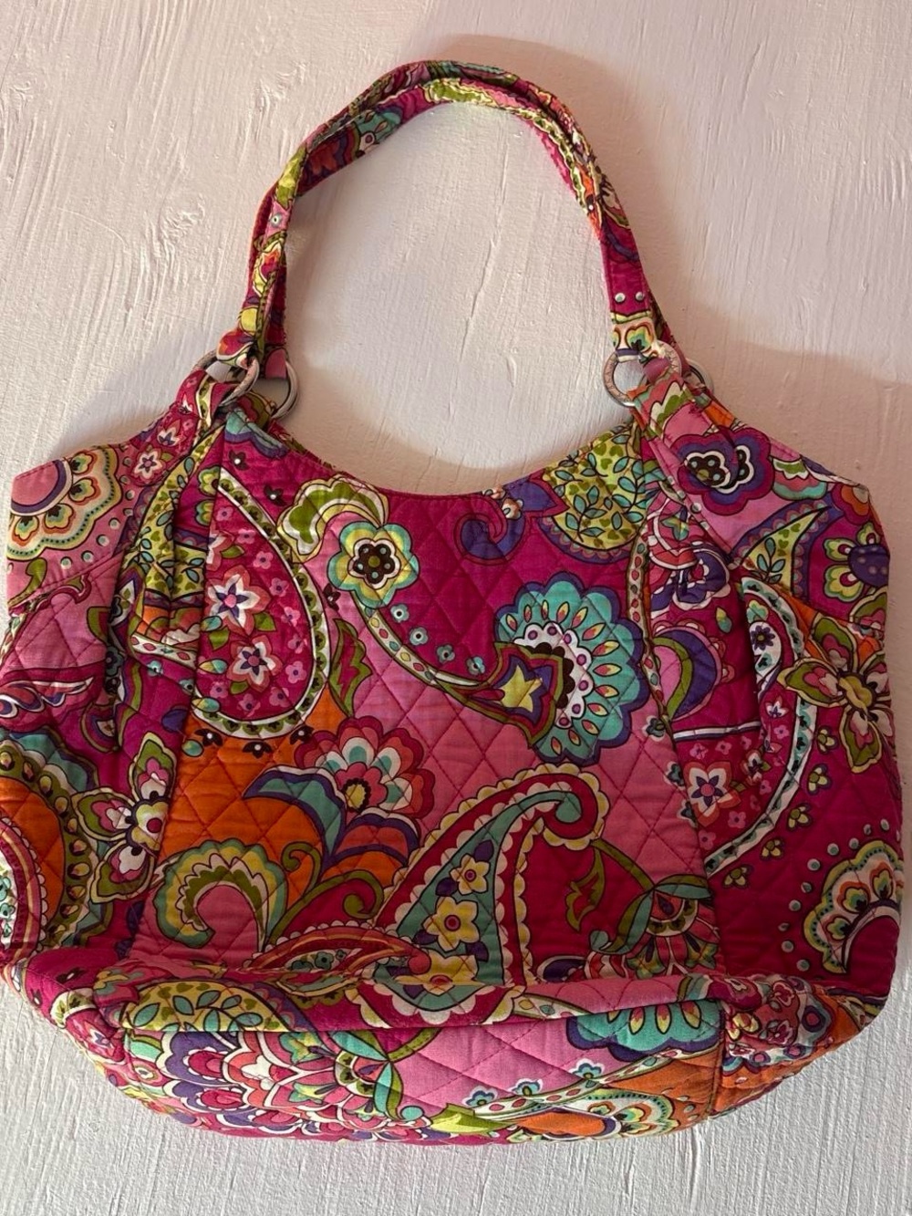 Vera Bradley Quilted Pink Paisley Tote Bag